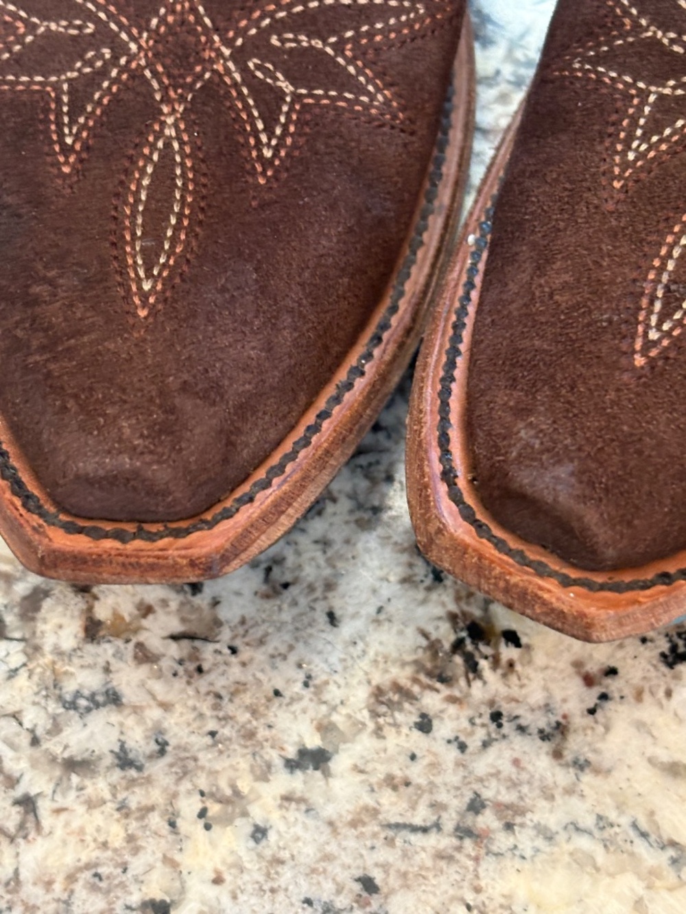 Lane Lexington Dark Brown Suede Embroidered Cowgirl Boots Size 7.5 - Picture 14 of 16